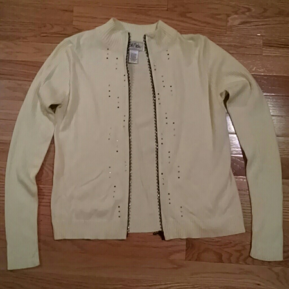 Festive Bob Mackie Rhinestone Embellished Cardigan