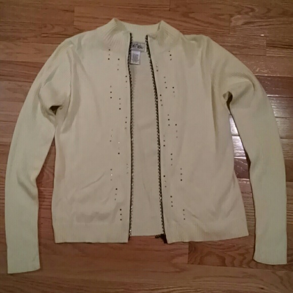 Festive Bob Mackie Rhinestone Embellished Cardigan - Picture 1 of 6