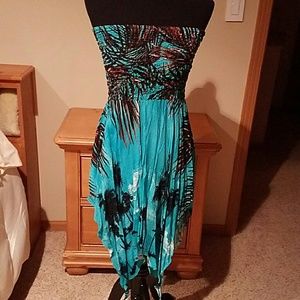 Women's tropical stretchy dress