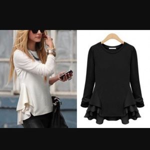 Ruffle cream fashion top