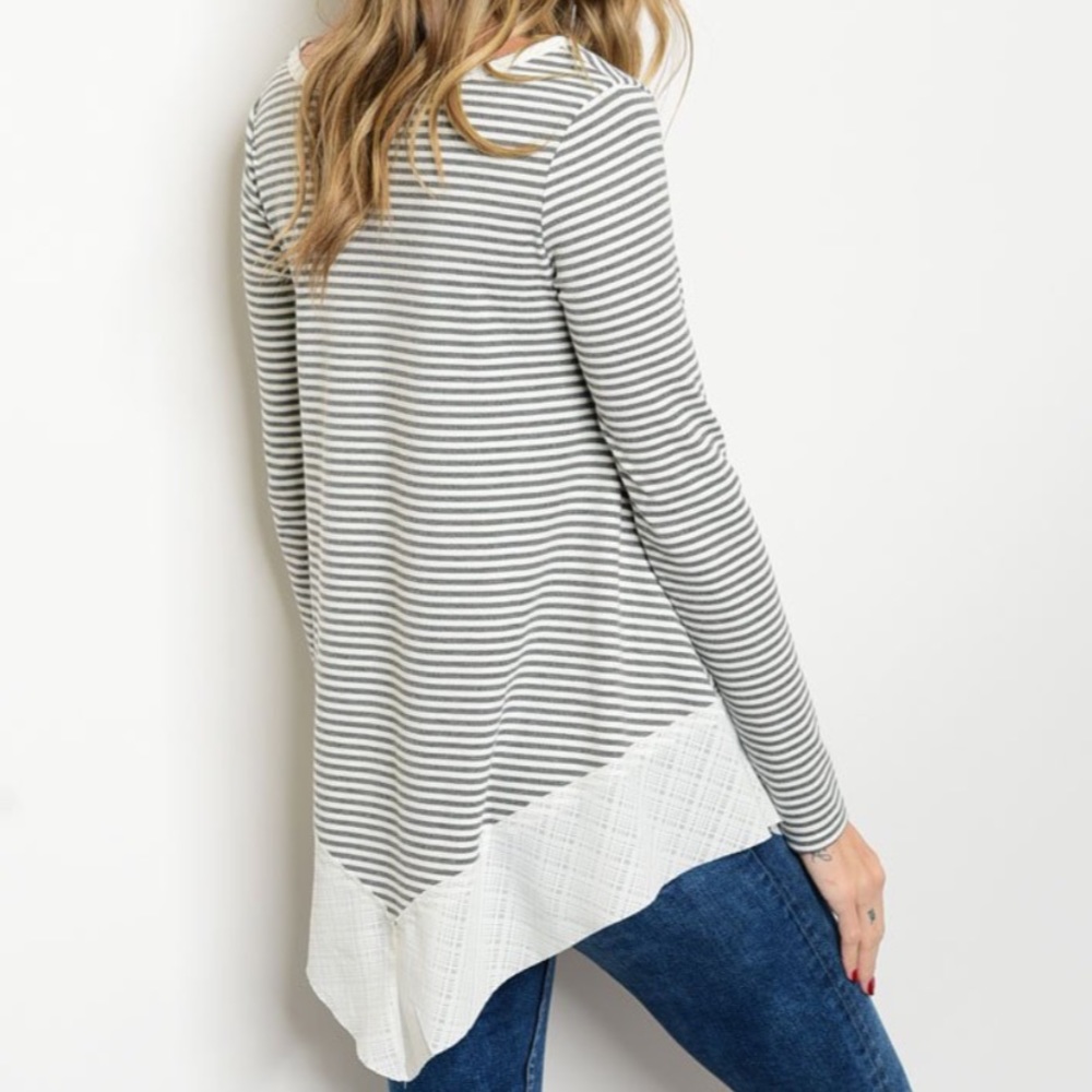 Grey & White Striped Tunic