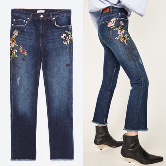 Zara Denim - Zara Embroidered Jeans