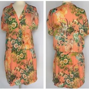 Zara Trafaluc Peachy Tropical Dress 🌴