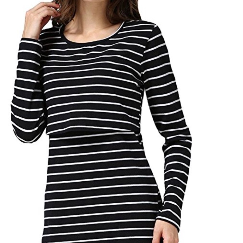 Striped nursing shirt