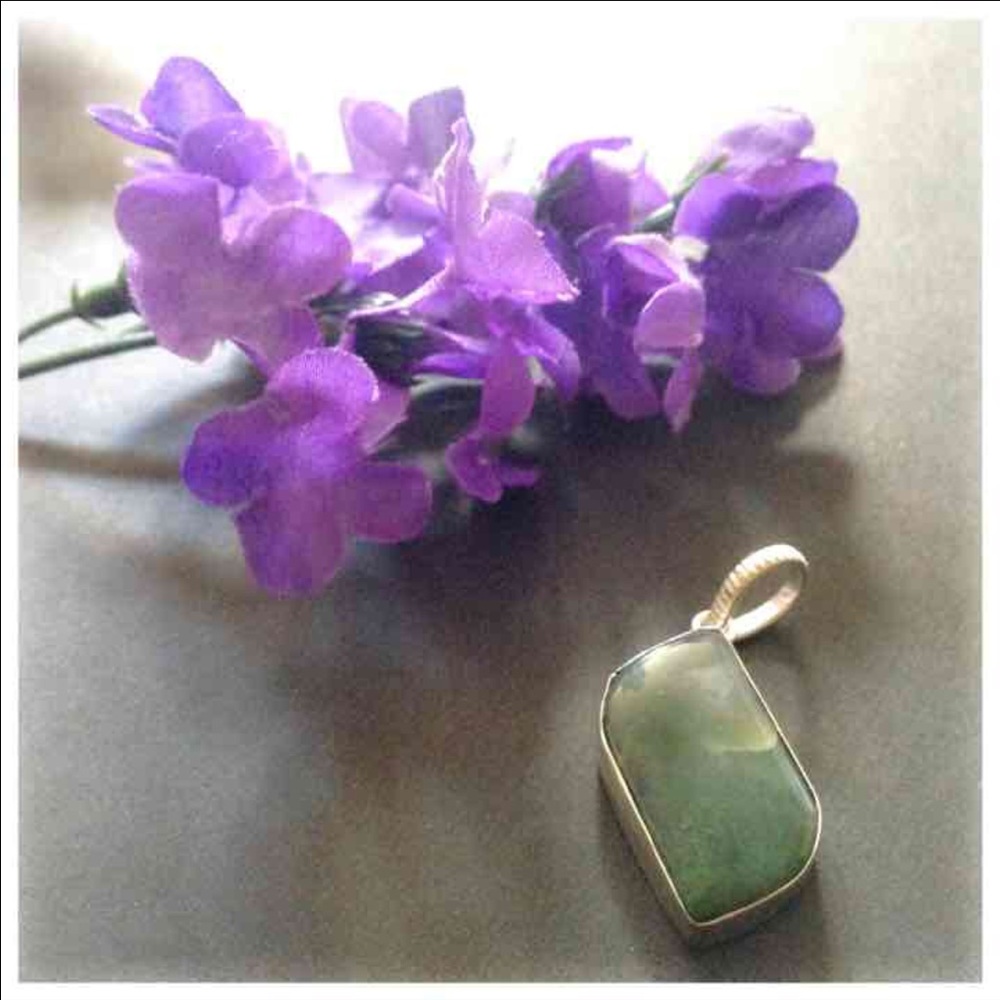 NewππJade Sterling Silver 925 Pendent