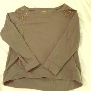 Army green crop sweatshirt