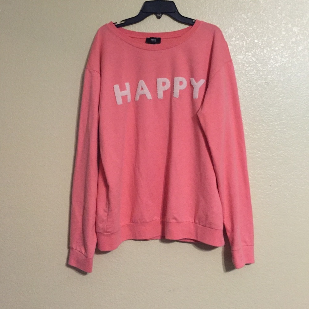 Pink "Happy" Sweater