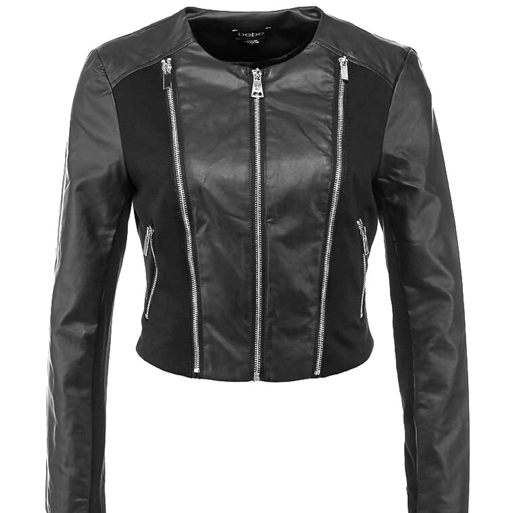 Collarless Moto Jacket