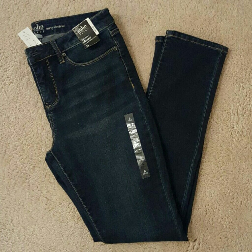 High-Waisted Dark Wash Soho Skinny Jeans