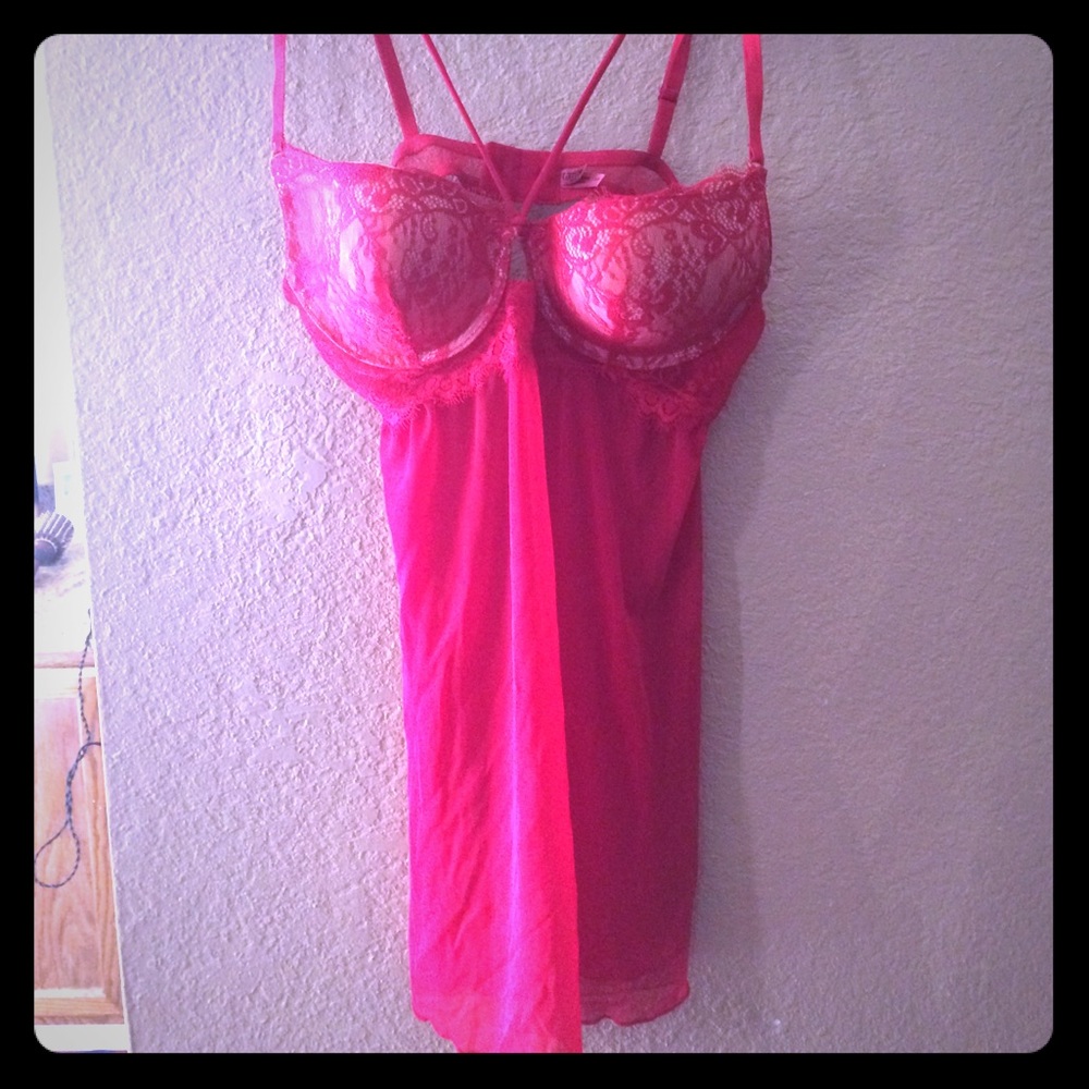 Sexy Red lace lingerie, babydoll, chemise