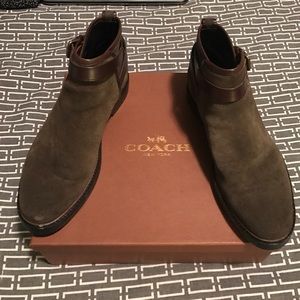 Coach Bryce Suede Buckle Boots