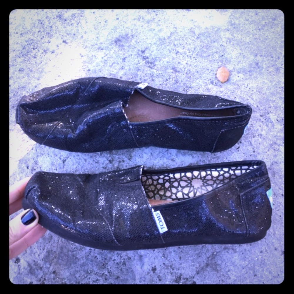 Black Sparkly Toms