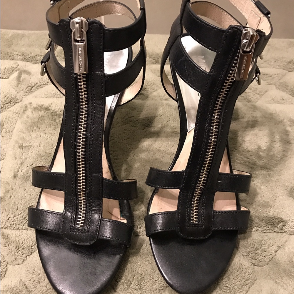 Michael Kors black zippered heels