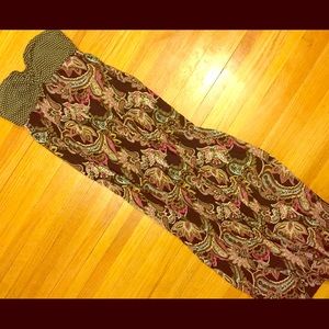 Bohemian Strapless Maxi Dress