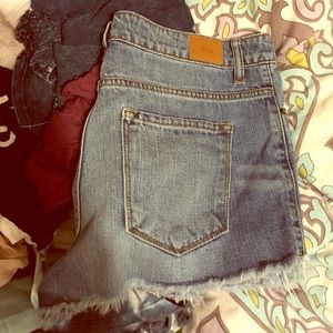 high waisted denim shorts