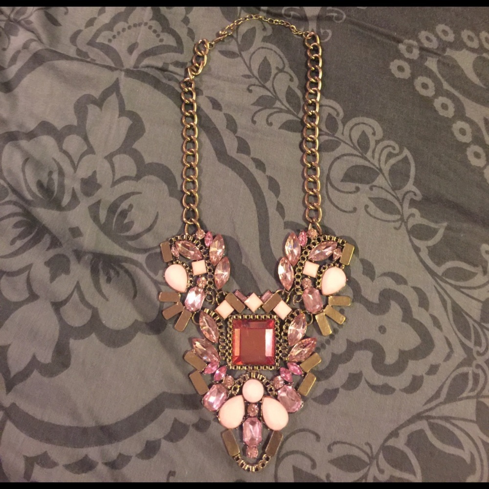 Lovely Rose and gold tone necklace