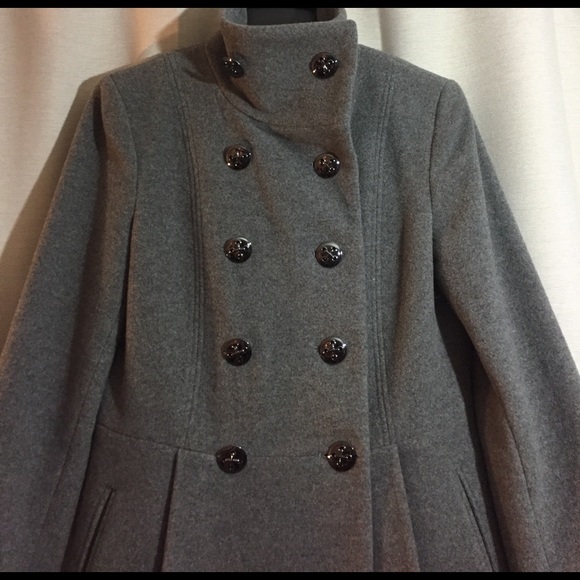 Calvin Klein Grey Pea Coat size 2 great condition - Picture 2 of 6