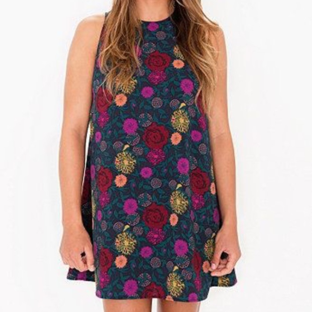 American apparel foral crepe dress