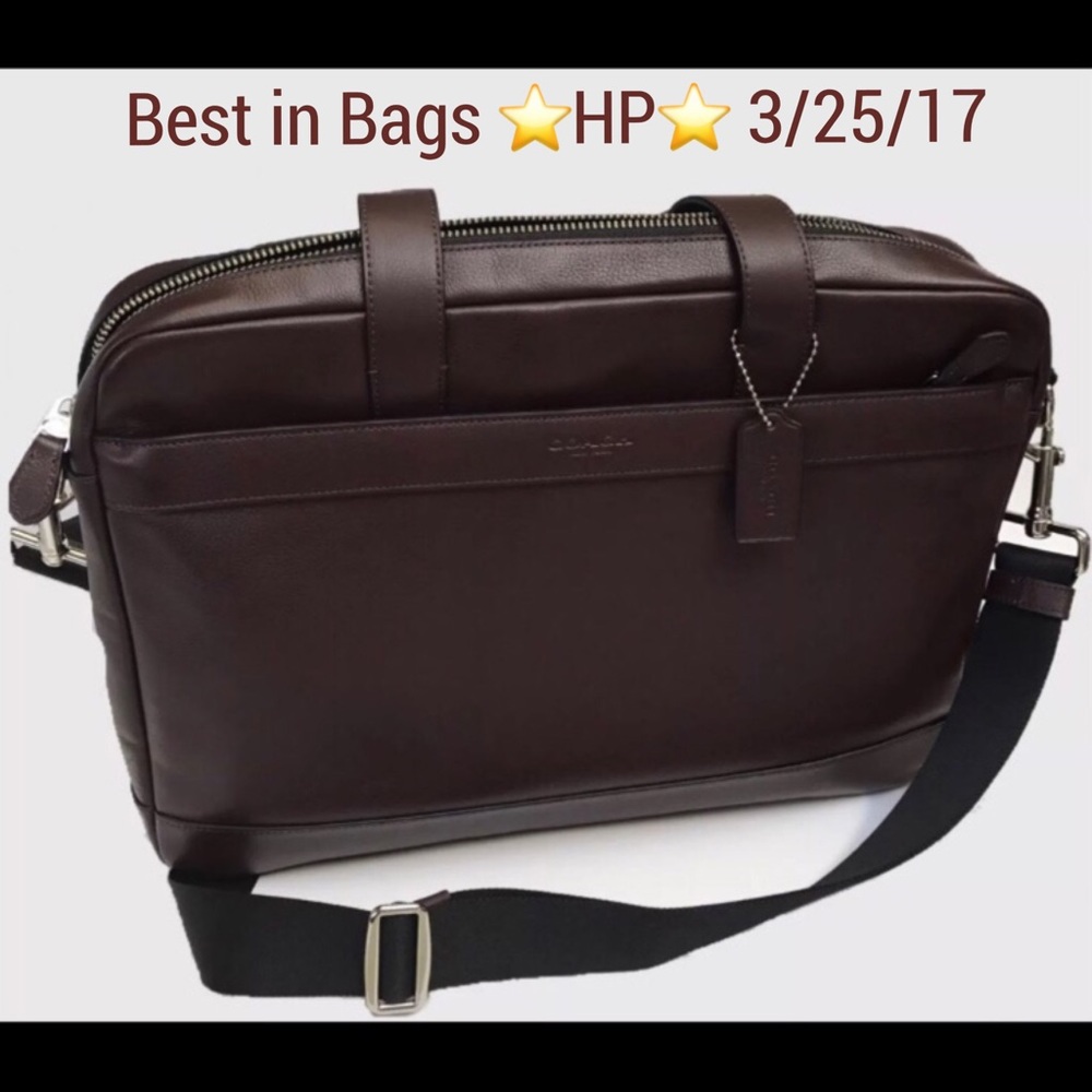 COACH Hamilton Leather Laptop Bag Oxblood NWT