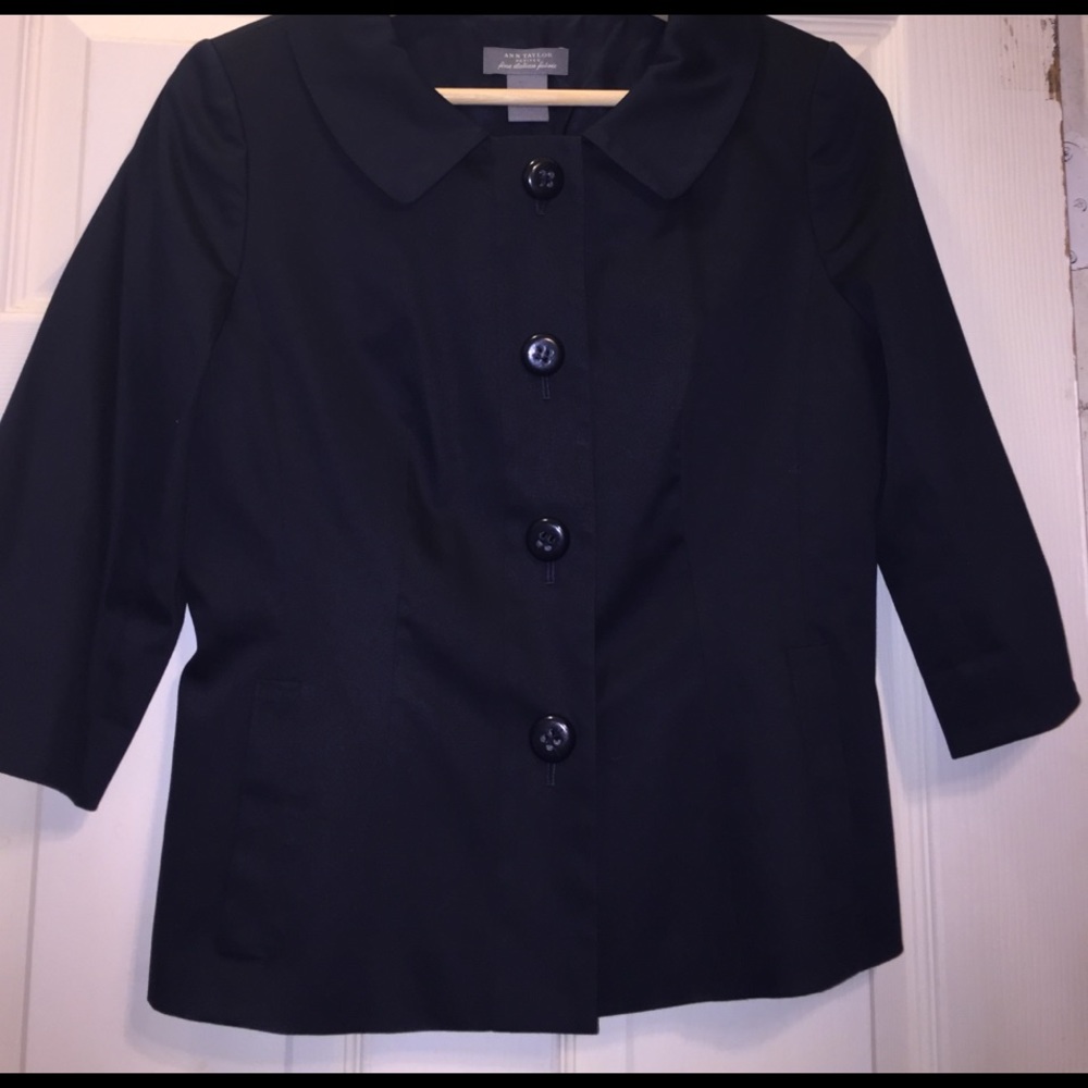 Ann Taylor 3/4 sleeve navy jacket