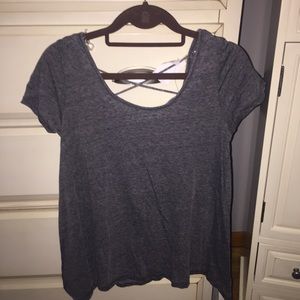 NEW Charlotte Russe grey t shirt with lace back