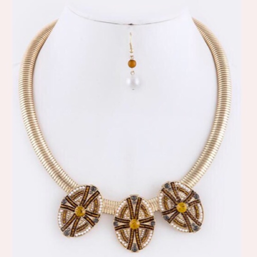 Beaded Ornate Snake Necklace Set