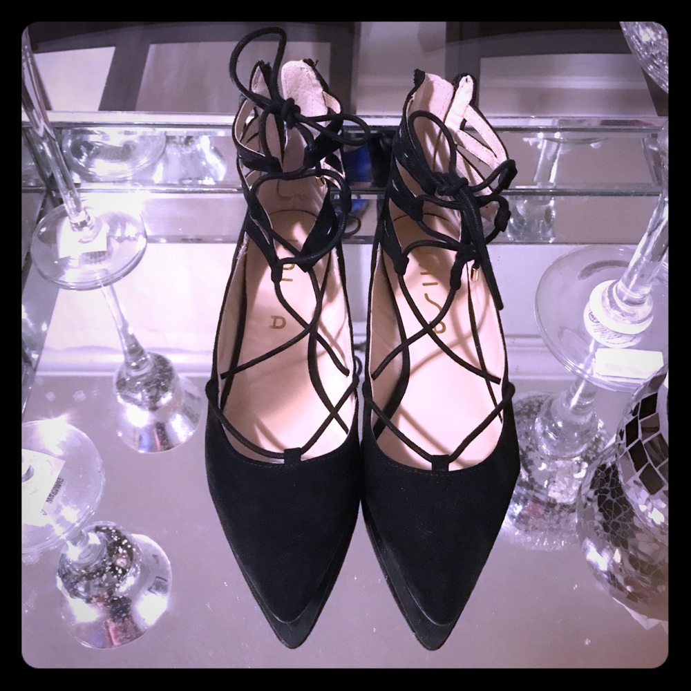 👠UNISA SUEDE BLACK FLATS 👠