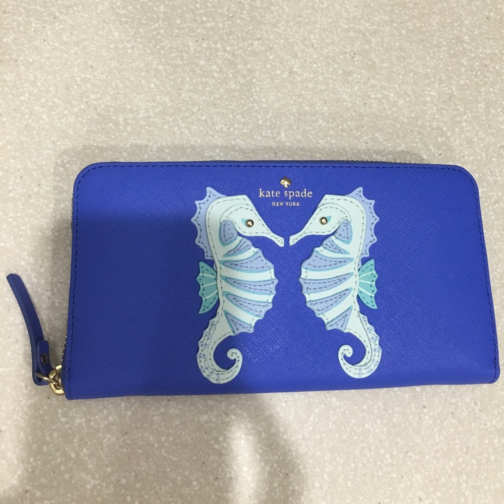 NWT Kate Spade breath of fresh air seahorse wallet