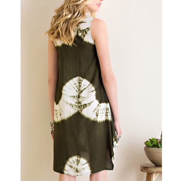 CECILY tie dye dress - OLIVE - Picture 3 of 5