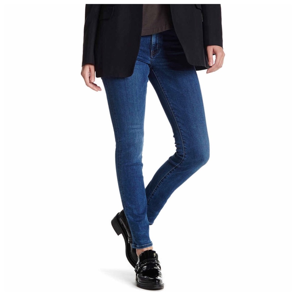Helmut Lang Mid-Rise Skinny Ankle Jean [med blue]