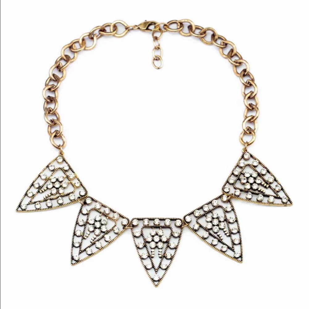 Art Deco Triangle Drops Necklace