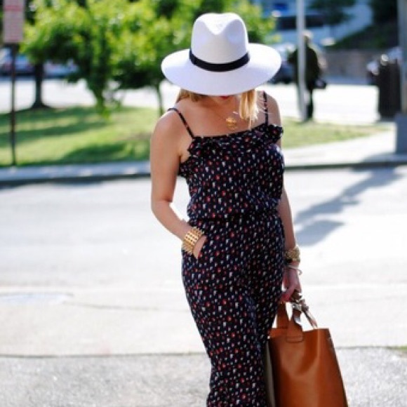 White Straw Hat with Black Band, One Size - Picture 2 of 5