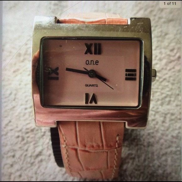 O.N.E. Pink & Silver Color Wrist Band Watch