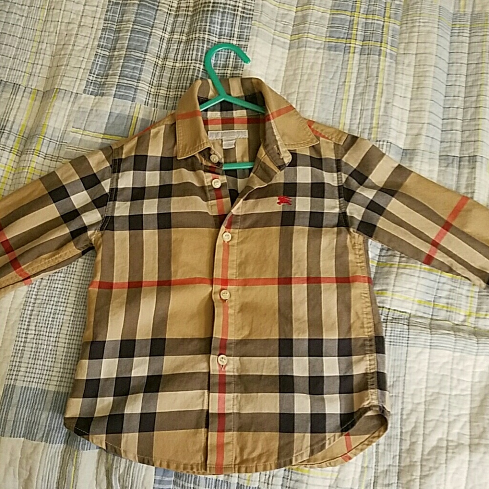 100% authentic Burberry boys long sleeve button up