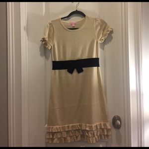 Kids gold and black sweater Lilly Pulitzer dress