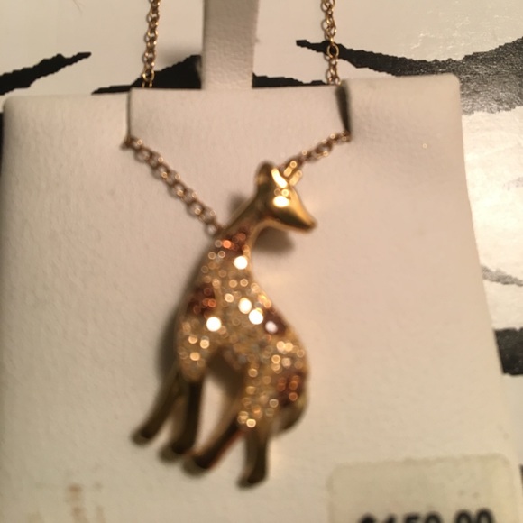 Gold over Sterling Giraffe Necklace - Picture 2 of 2