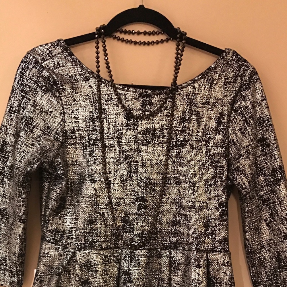 Black & Silver Dress | Anthropology Style