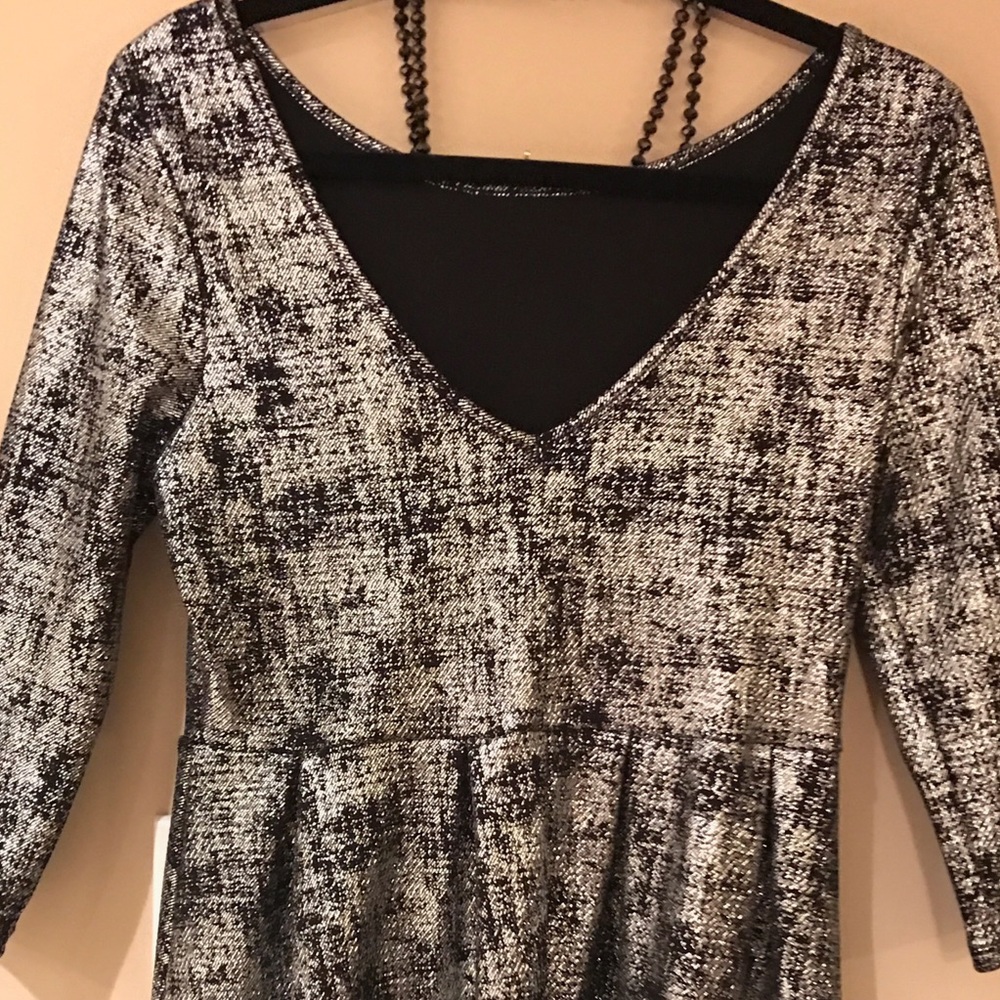 Black & Silver Dress | Anthropology Style - Picture 3 of 4