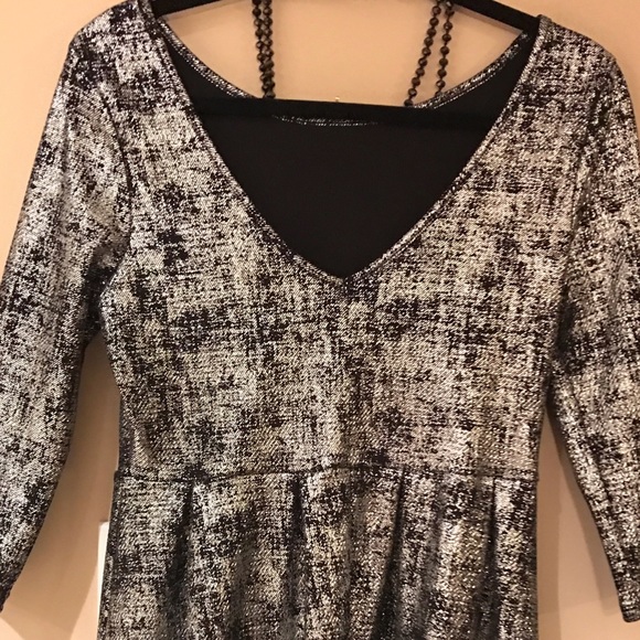 Black & Silver Dress | Anthropology Style - Picture 3 of 4