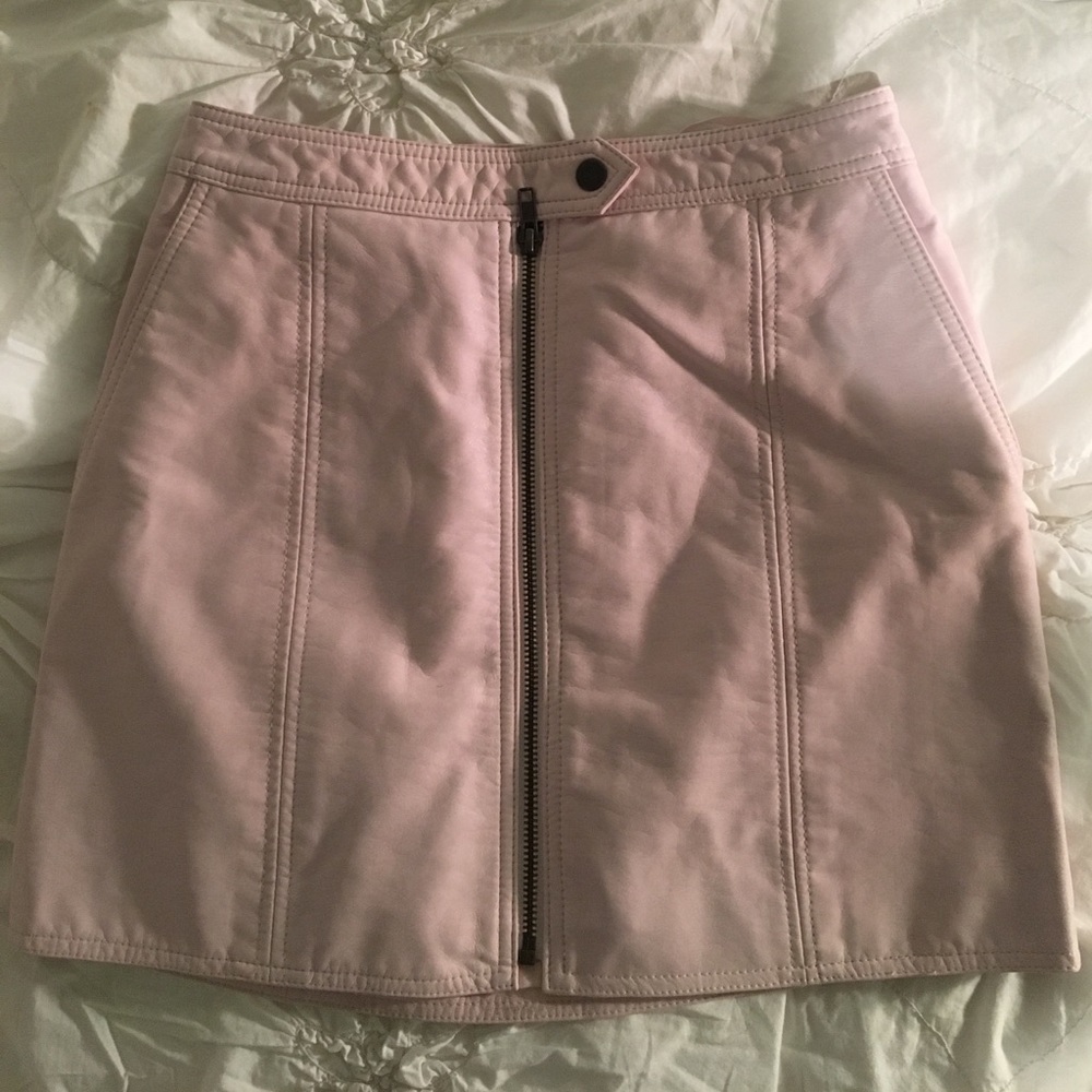 Free People Pink Vegan Leather Skirt (Size 0)