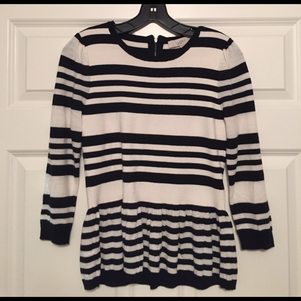 Ann Taylor Loft Knit Peplum Shirt