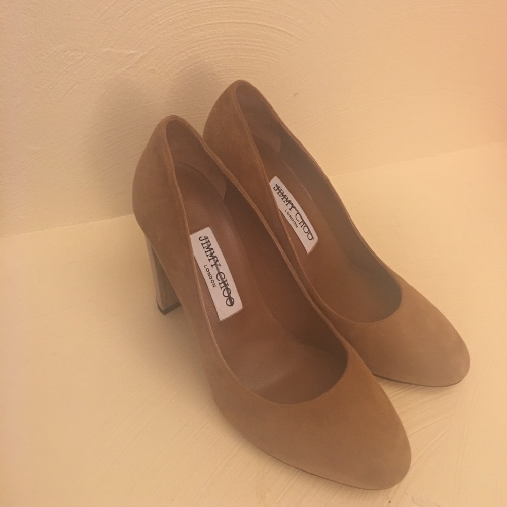 Jimmy Choo Laria wooden heel suede pumps