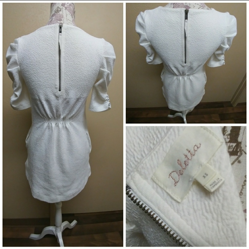 ❄SALE❄ANTHRO.DELETTA IVORY TUNIC w/POCKETS - Picture 4 of 5