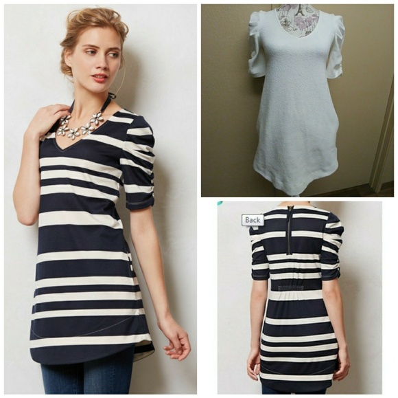 Anthropologie Tops - ❄SALE❄ANTHRO.DELETTA IVORY TUNIC w/POCKETS