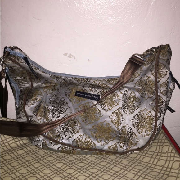 PETUNIA PICKLE BOTTOM diaper bag, red, white & black flowers  Petunia Picklebottom diaper bag