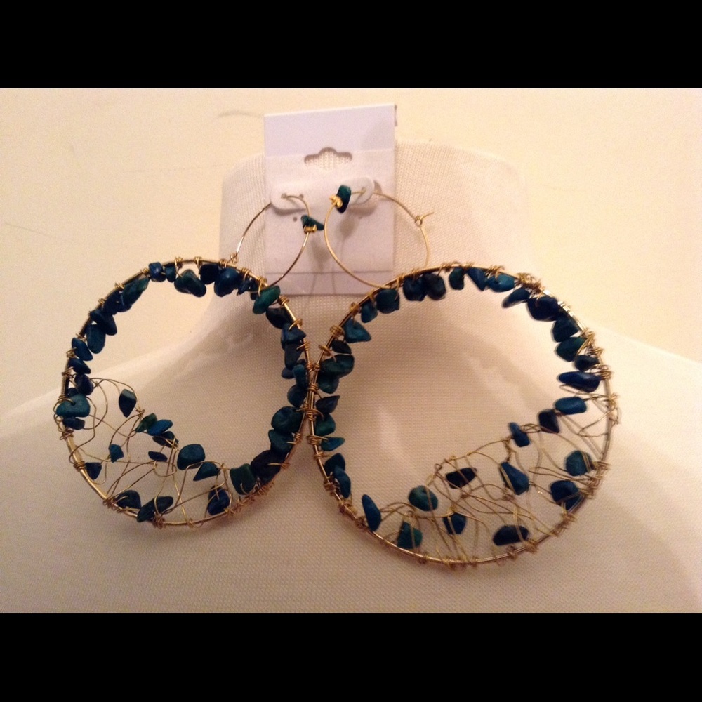 Faux Torquoise bold Earrings HANDMADE