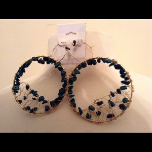 Faux Torquoise bold Earrings HANDMADE