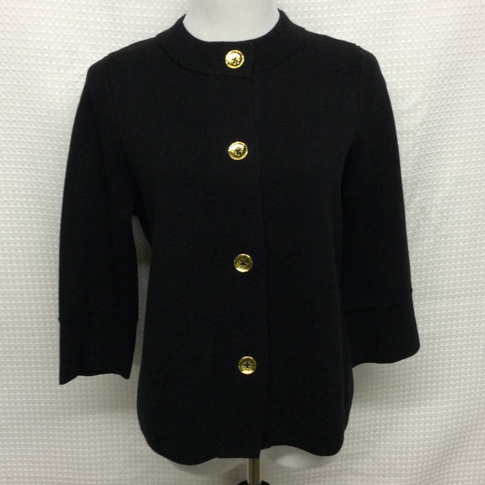 J. McLAUGHLIN Black Knit Crop Cardigan Size M NWT