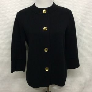 J. McLAUGHLIN Black Knit Crop Cardigan Size M NWT