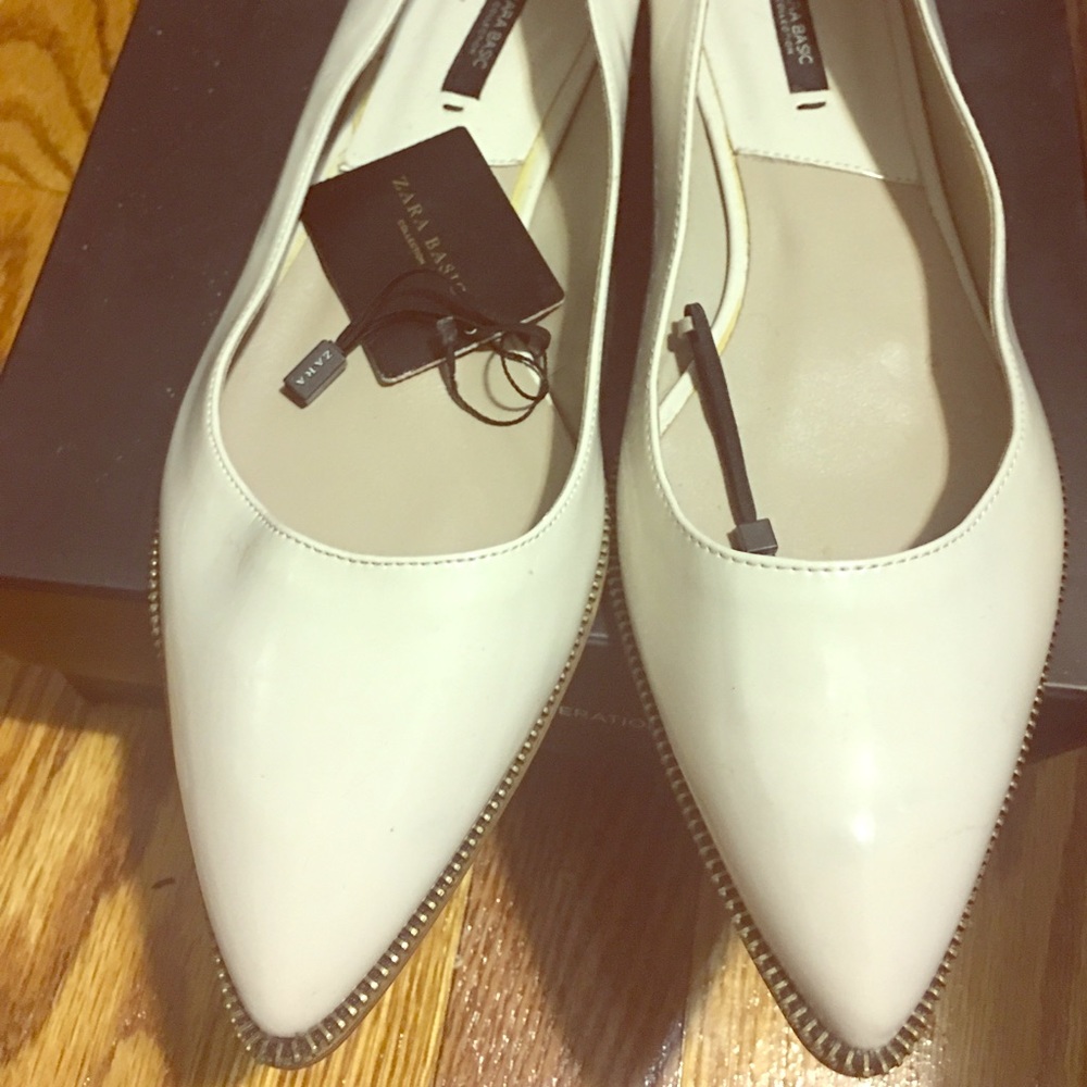 Zara Zipper Rimmed Flats